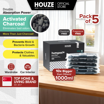 HOUZE - HUMIPOD Pocket Activated Charcoal Dehumidifier - Clothes Hanging