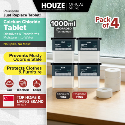 HOUZE - HUMIPOD Reusable Activated Charcoal Dehumidifier - Reusable Tablet
