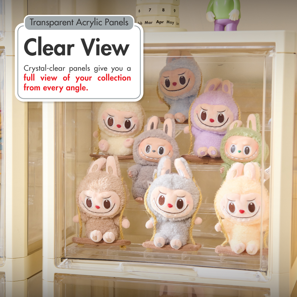 HOUZE - MegaPop 2 | 3 | 4 Tier Display Cabinet (White/Black)