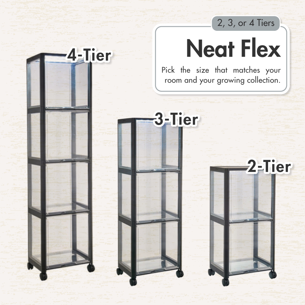 HOUZE - MegaPop 2 | 3 | 4 Tier Display Cabinet (White/Black)