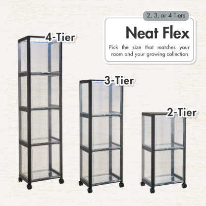 HOUZE - MegaPop 2 | 3 | 4 Tier Display Cabinet (White/Black)