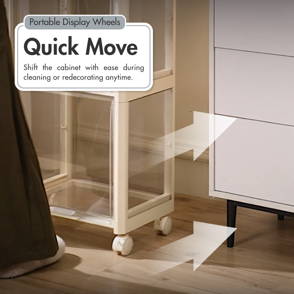 HOUZE - MegaPop 2 | 3 | 4 Tier Display Cabinet (White/Black)