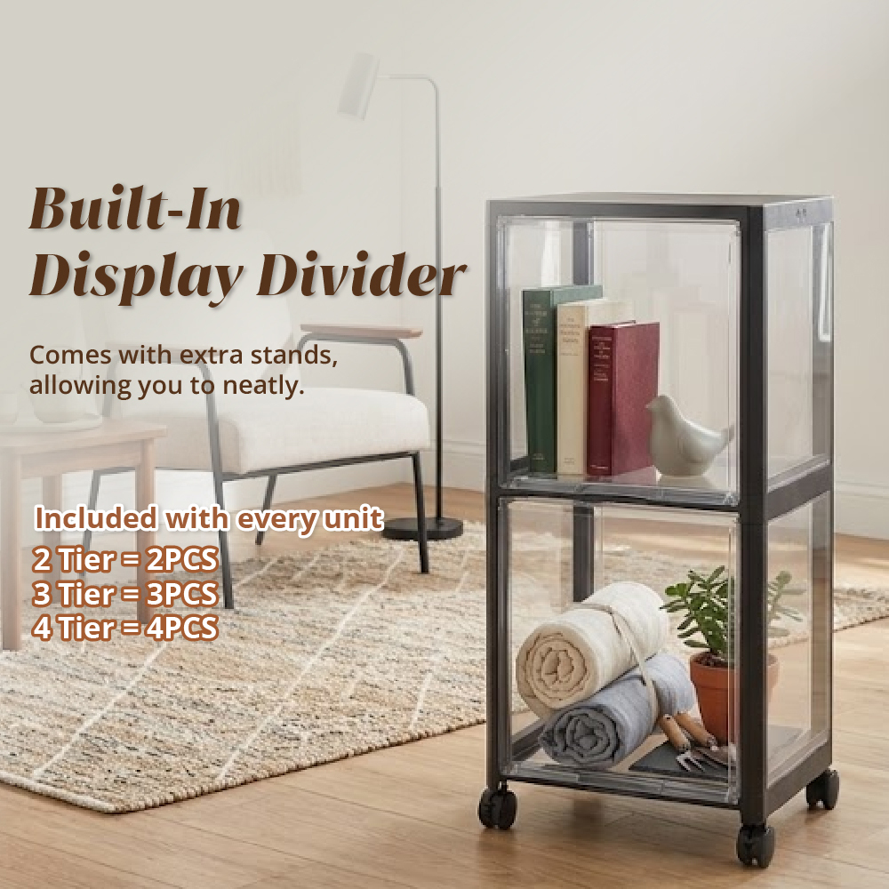 HOUZE - 'MegaPop' Display Cabinet (White | Black) [2 | 3 | 4 Tier]