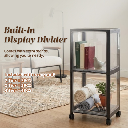 HOUZE - 'MegaPop' Display Cabinet (White | Black) [2 | 3 | 4 Tier]