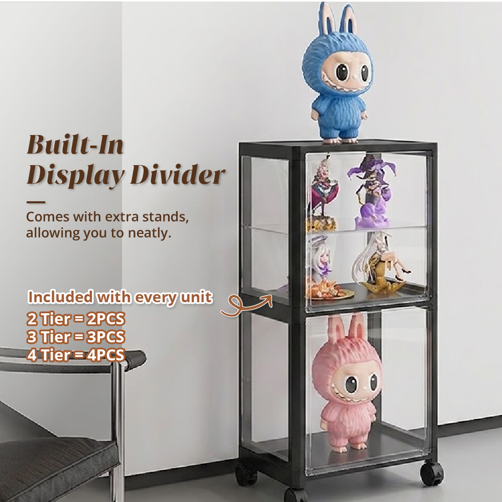 HOUZE - MegaPop Display Cabinet (White | Black) [2 | 3 | 4 Tier]