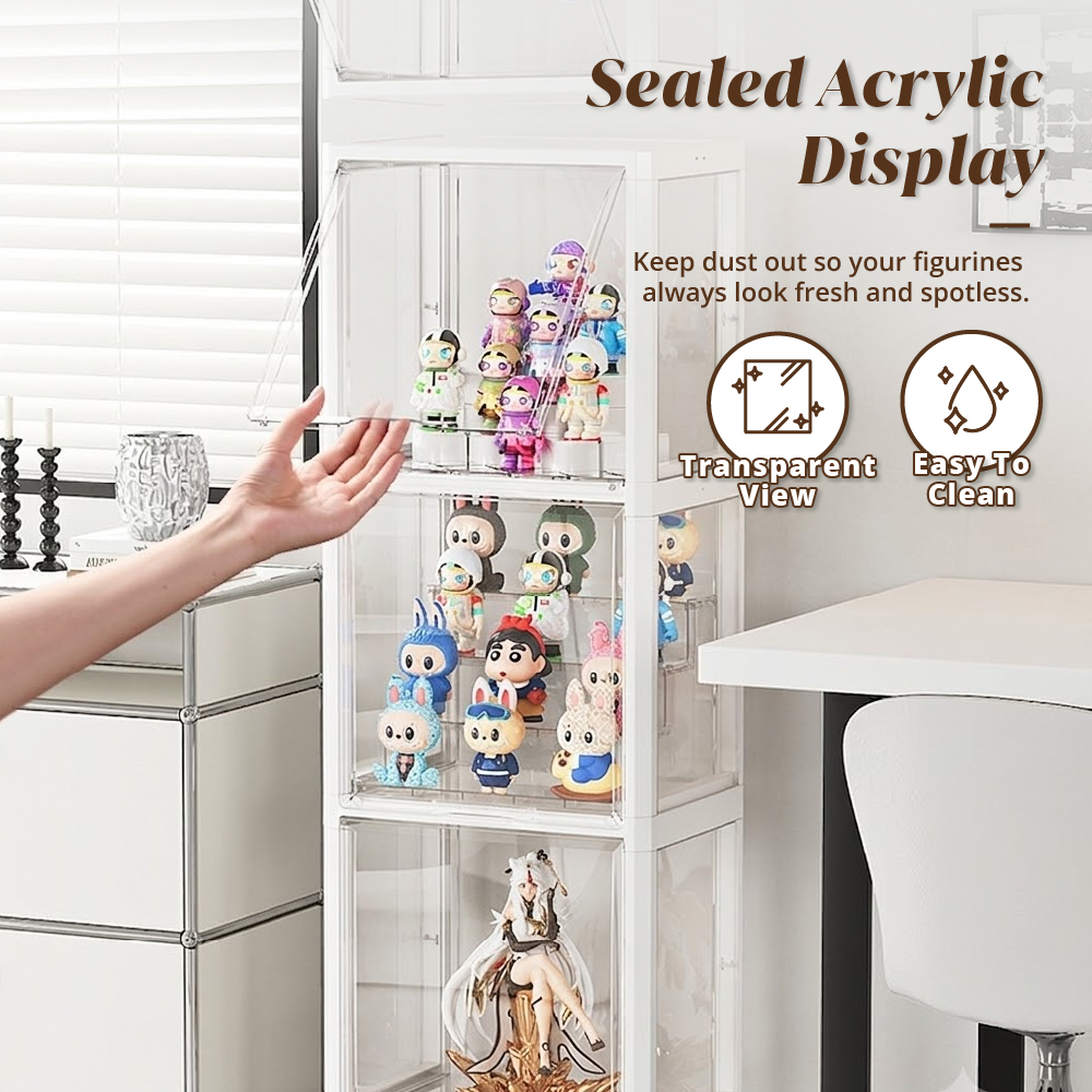 HOUZE - MegaPop Display Cabinet (White | Black) [2 | 3 | 4 Tier]