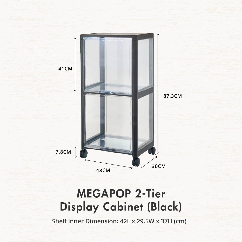 HOUZE - 'MegaPop' Display Cabinet (White | Black) [2 | 3 | 4 Tier]