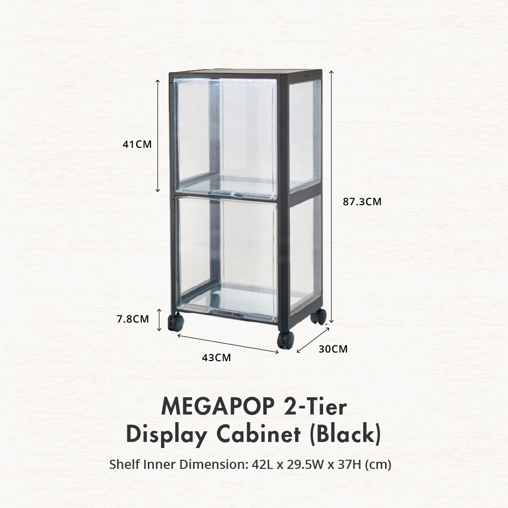 HOUZE - 'MegaPop' Display Cabinet (White | Black) [2 | 3 | 4 Tier]