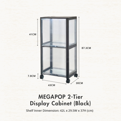 HOUZE - 'MegaPop' Display Cabinet (White | Black) [2 | 3 | 4 Tier]