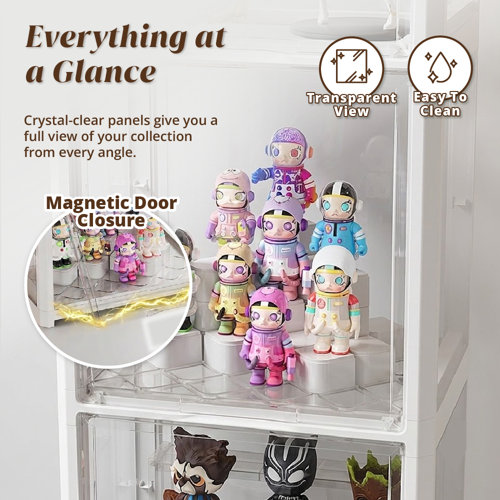 HOUZE - MegaPop Display Cabinet (White | Black) [2 | 3 | 4 Tier]
