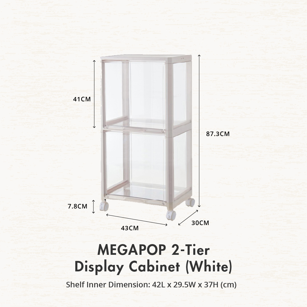 HOUZE - 'MegaPop' Display Cabinet (White | Black) [2 | 3 | 4 Tier]