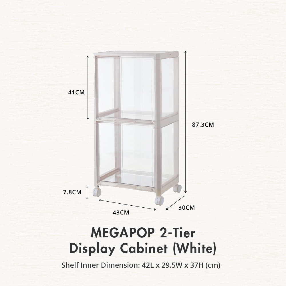 HOUZE - 'MegaPop' Display Cabinet (White | Black) [2 | 3 | 4 Tier]