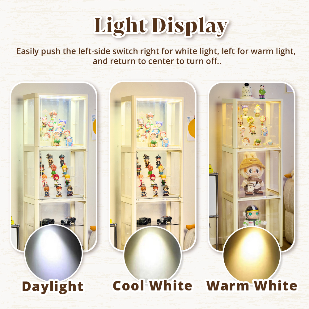 HOUZE - MegaPop Display Cabinet (White | Black) [2 | 3 | 4 Tier]