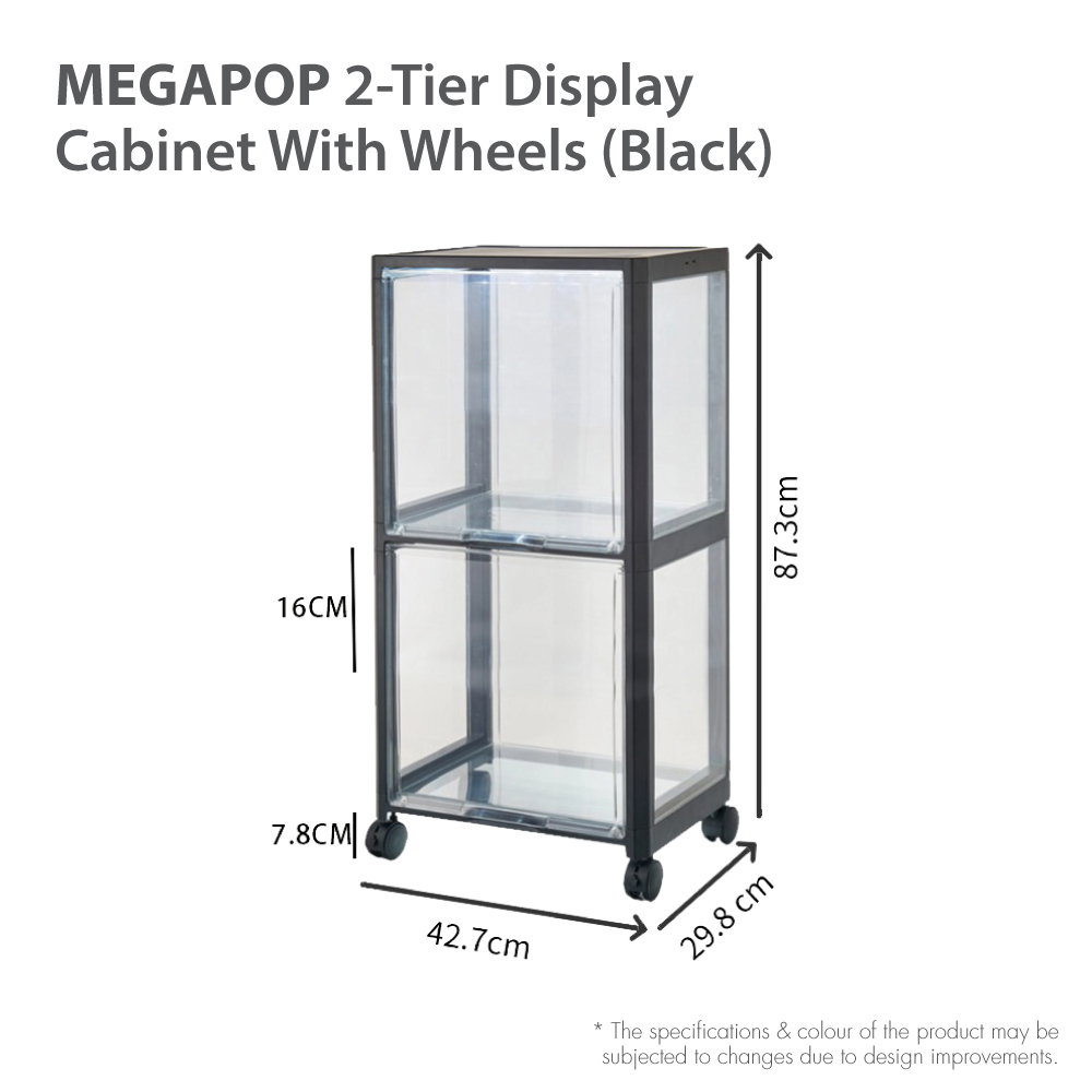HOUZE - MegaPop 2 | 3 | 4 Tier Display Cabinet (White/Black)
