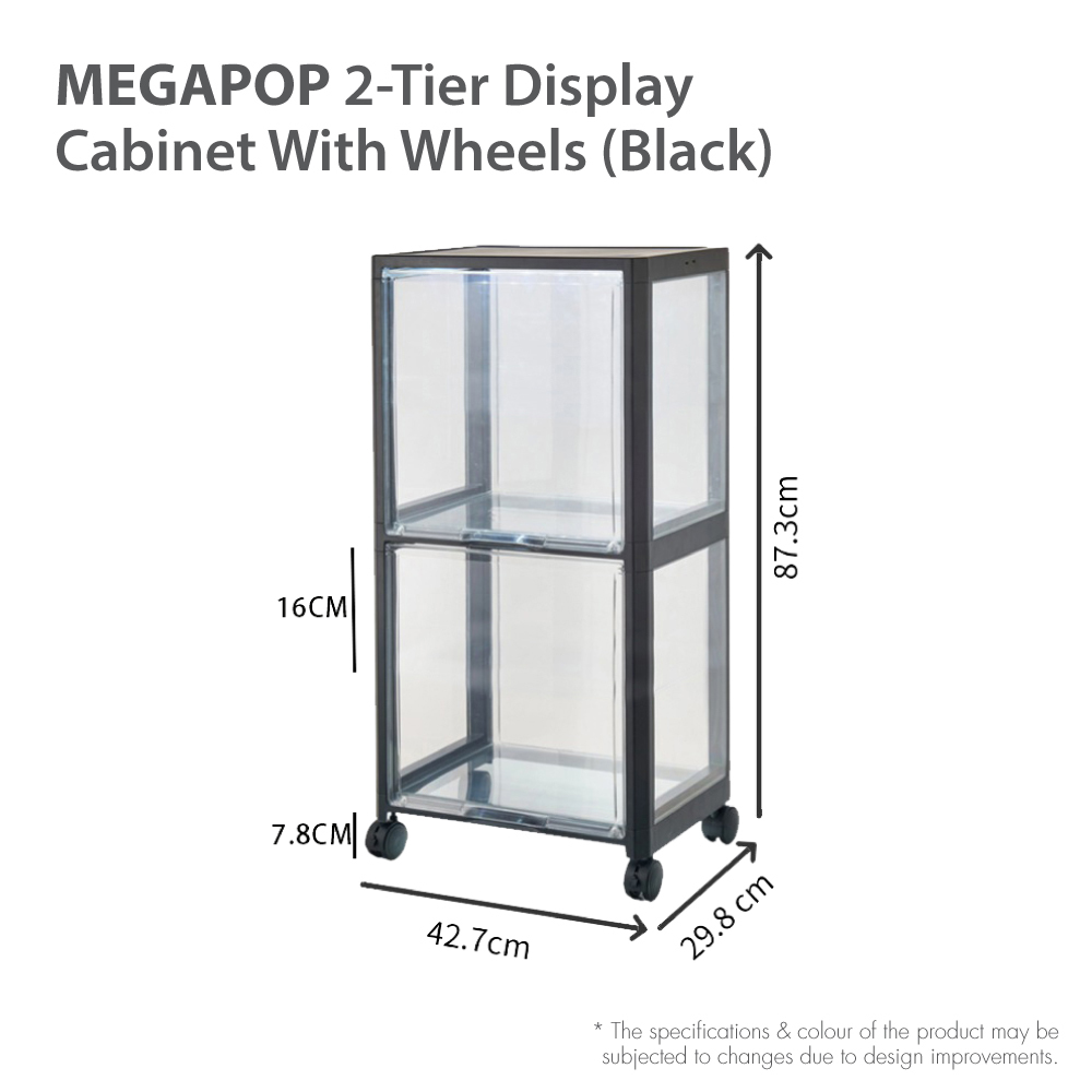 HOUZE - MegaPop 2 | 3 | 4 Tier Display Cabinet (White/Black)