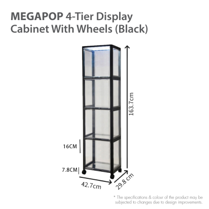 HOUZE - MegaPop 2 | 3 | 4 Tier Display Cabinet (White/Black)