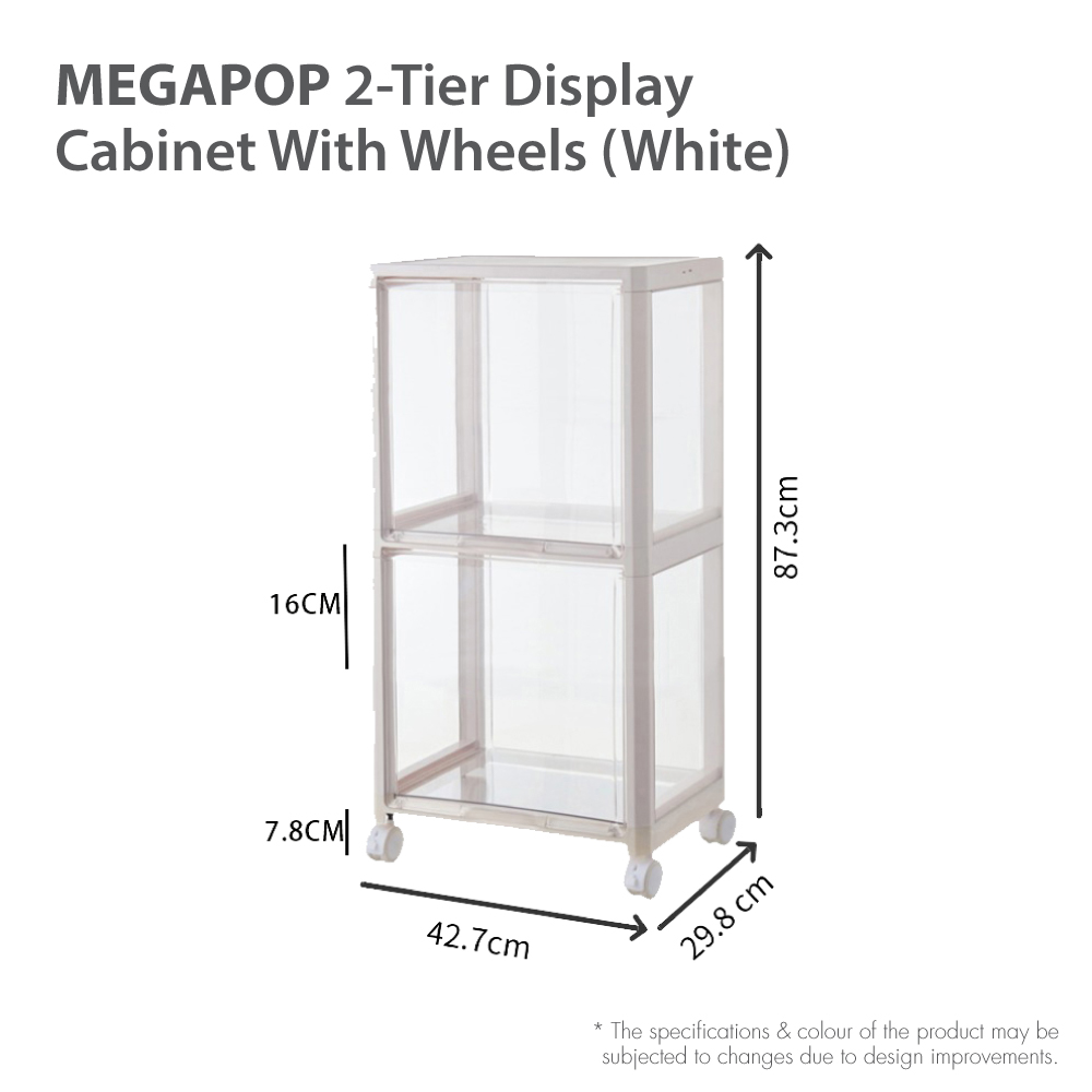 HOUZE - MegaPop 2 | 3 | 4 Tier Display Cabinet (White/Black)