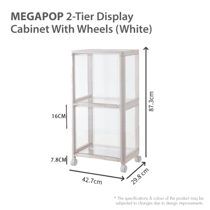 HOUZE - MegaPop 2 | 3 | 4 Tier Display Cabinet (White/Black)