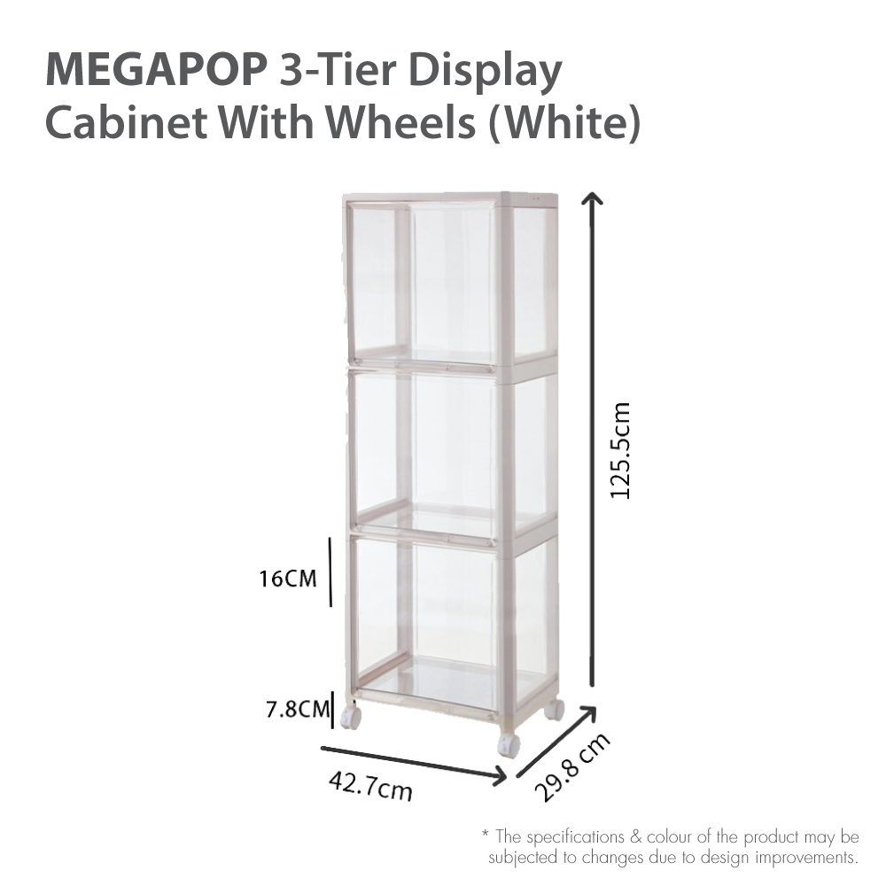 HOUZE - MegaPop 2 | 3 | 4 Tier Display Cabinet (White/Black)