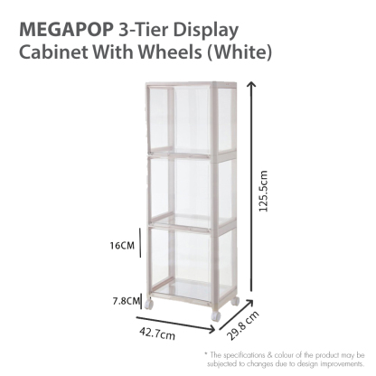 HOUZE - MegaPop 2 | 3 | 4 Tier Display Cabinet (White/Black)