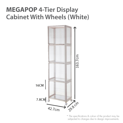 HOUZE - MegaPop 2 | 3 | 4 Tier Display Cabinet (White/Black)