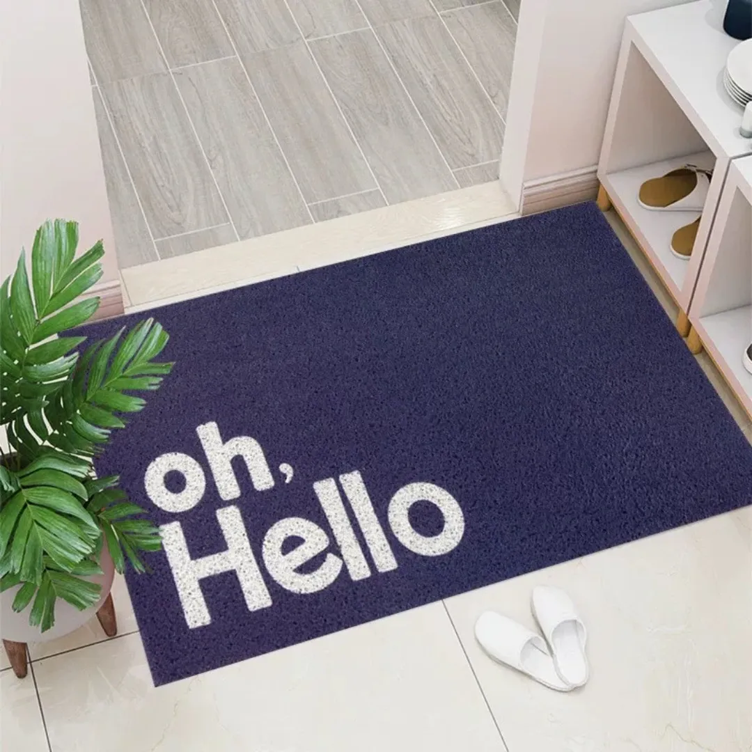 CURLS Washable Non-Slip Coil Soft Entrance Door Mat - Oh Hello (9 Designs)