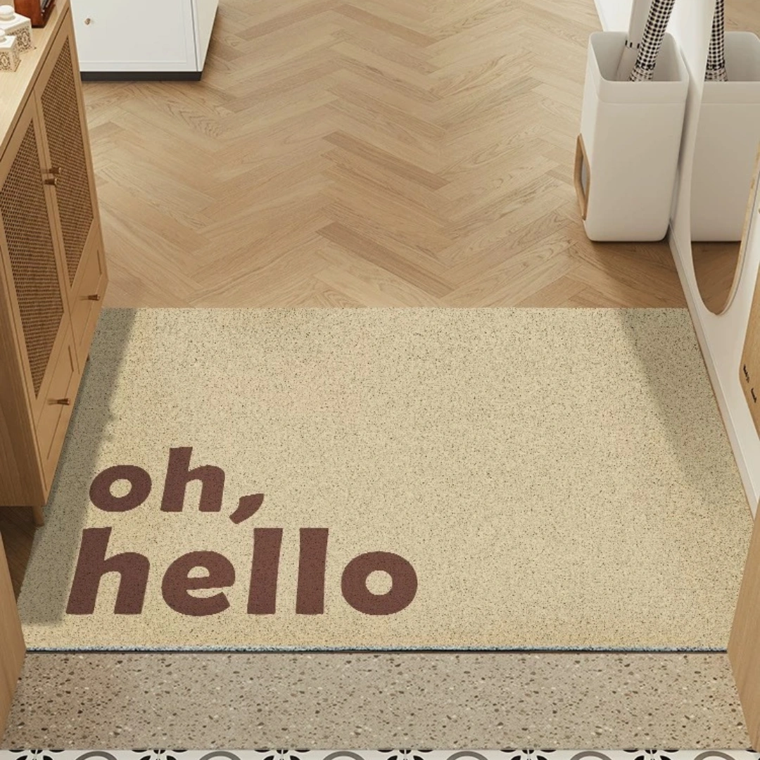 CURLS Washable Non-Slip Coil Soft Entrance Door Mat - Oh Hello (9 Designs)