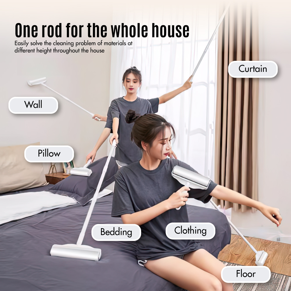 Extendable 19cm Lint Roller Length: 70 -115cm [White] - Retractable | Dust-free | Clean | Car Dog Fur | Sofa