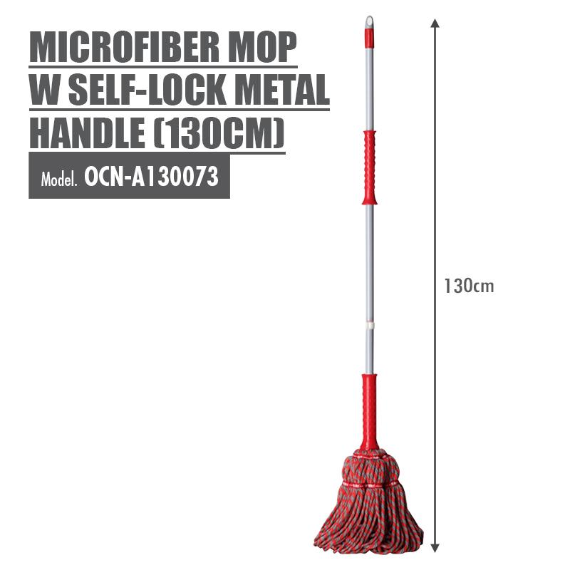 LIAO - Microfiber Mop w Self-lock Metal Handle (130cm) - HOUZE - The Homeware Superstore