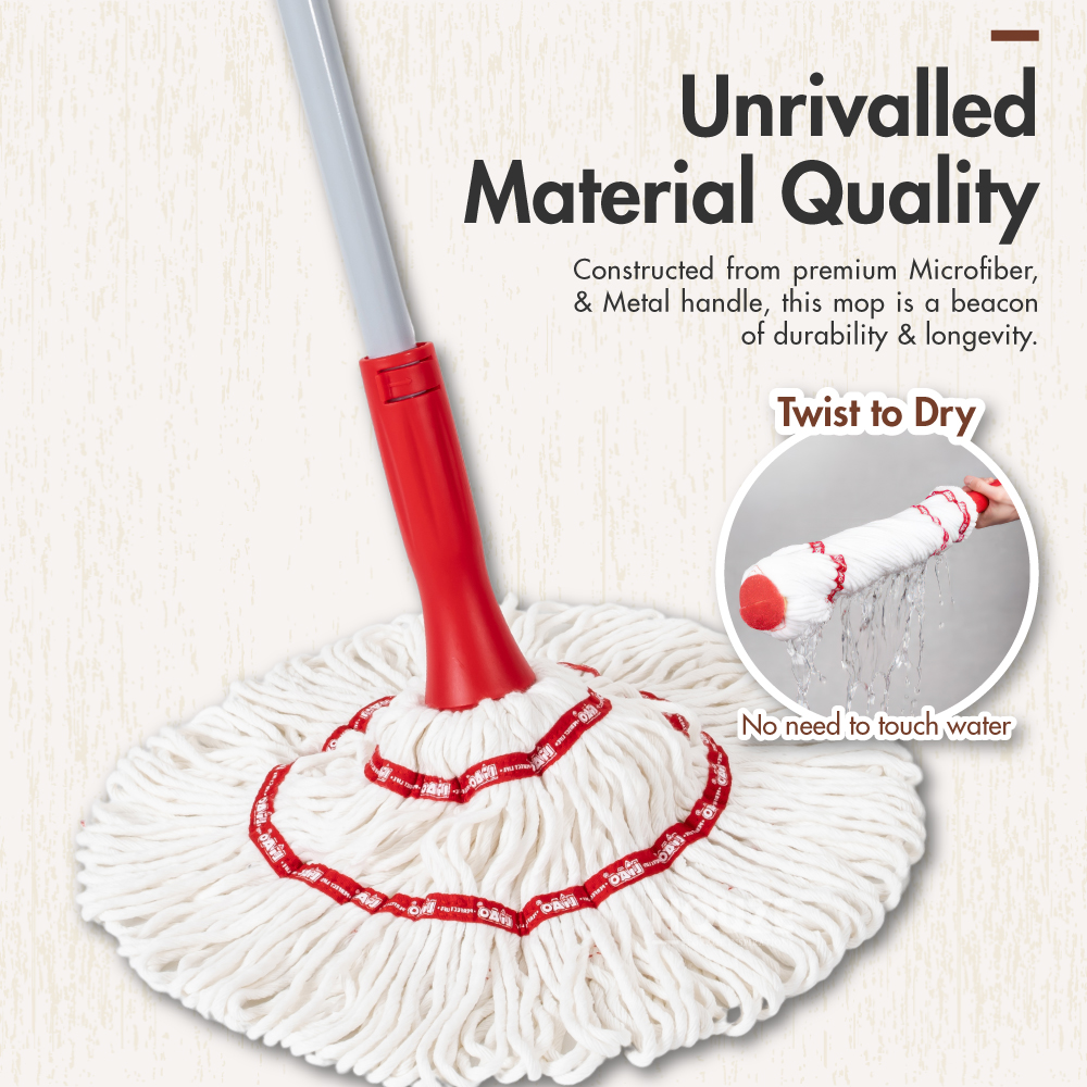 LIAO - Cotton Twist Mop with Telescopic Metal Handle