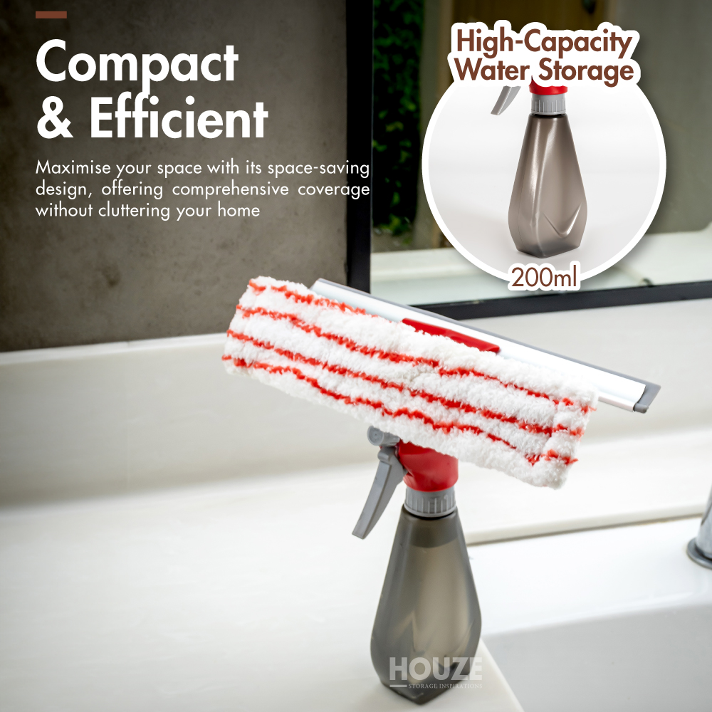 LIAO - 3 IN 1 Spray Aluminum Head Window Cleaner - Kitchen | Bathroom | Lightweight
