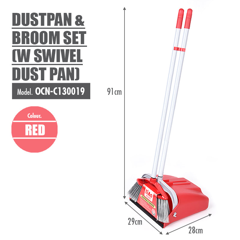 LIAO Dustpan & Broom Set (with Swivel Dust Pan) - HOUZE - The Homeware Superstore