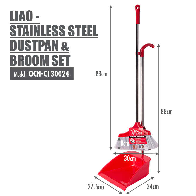 LIAO - Stainless Steel Dustpan & Broom Set