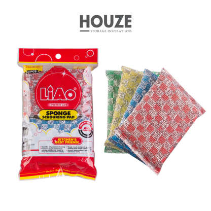 HOUZE - LIAO - Sponge Scouring Pad (Pack of 4)