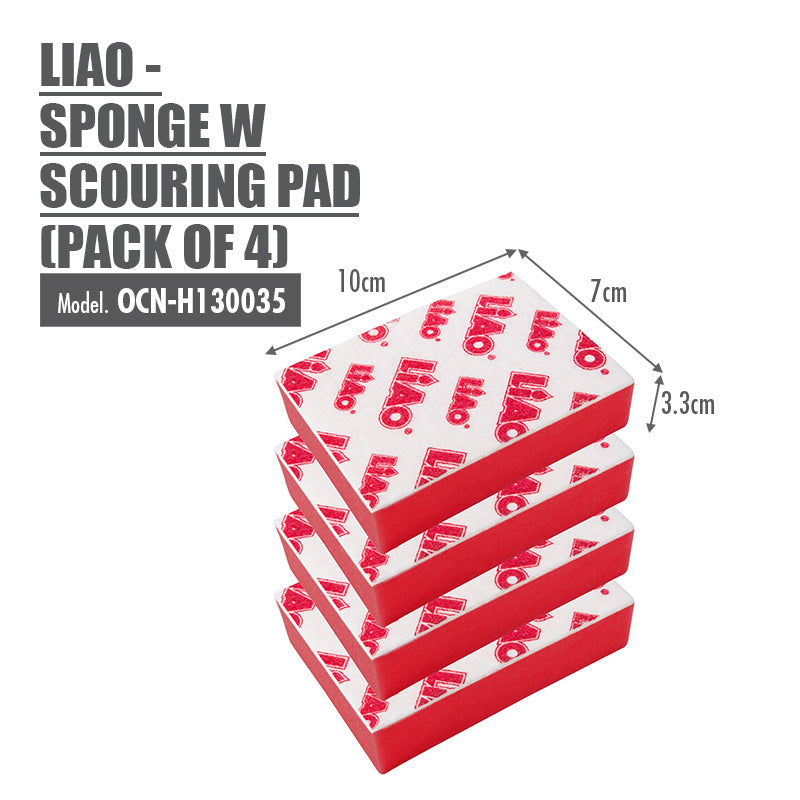 HOUZE - LIAO Sponge with Scouring Pad (Pack of 4)