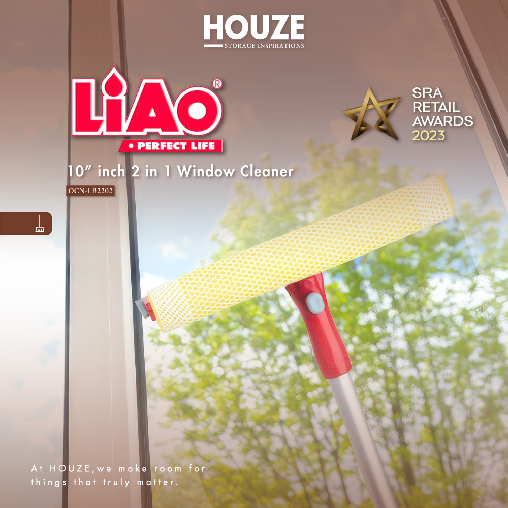 LIAO - 10" (inch) 2 IN 1 Window Cleaner (Length:78-130cm)- Kitchen | Bathroom | Wiper | Multi-functional