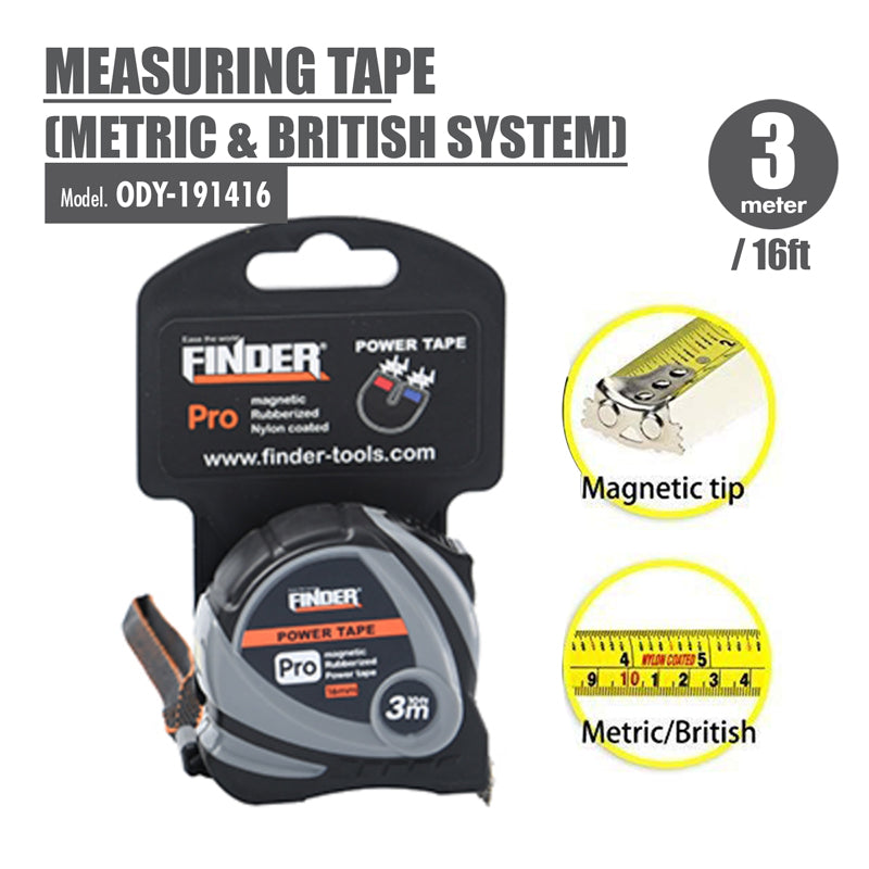 FINDER - Measuring Tape (Metric & British System) (3 Meter)