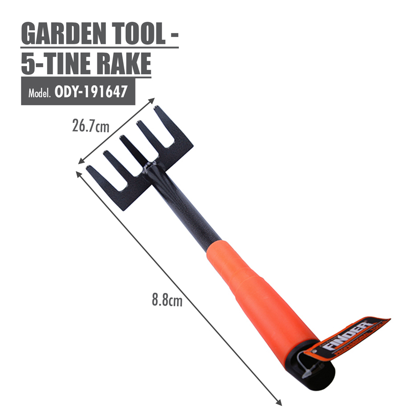 FINDER - Garden Tool - 5-Tine Rake