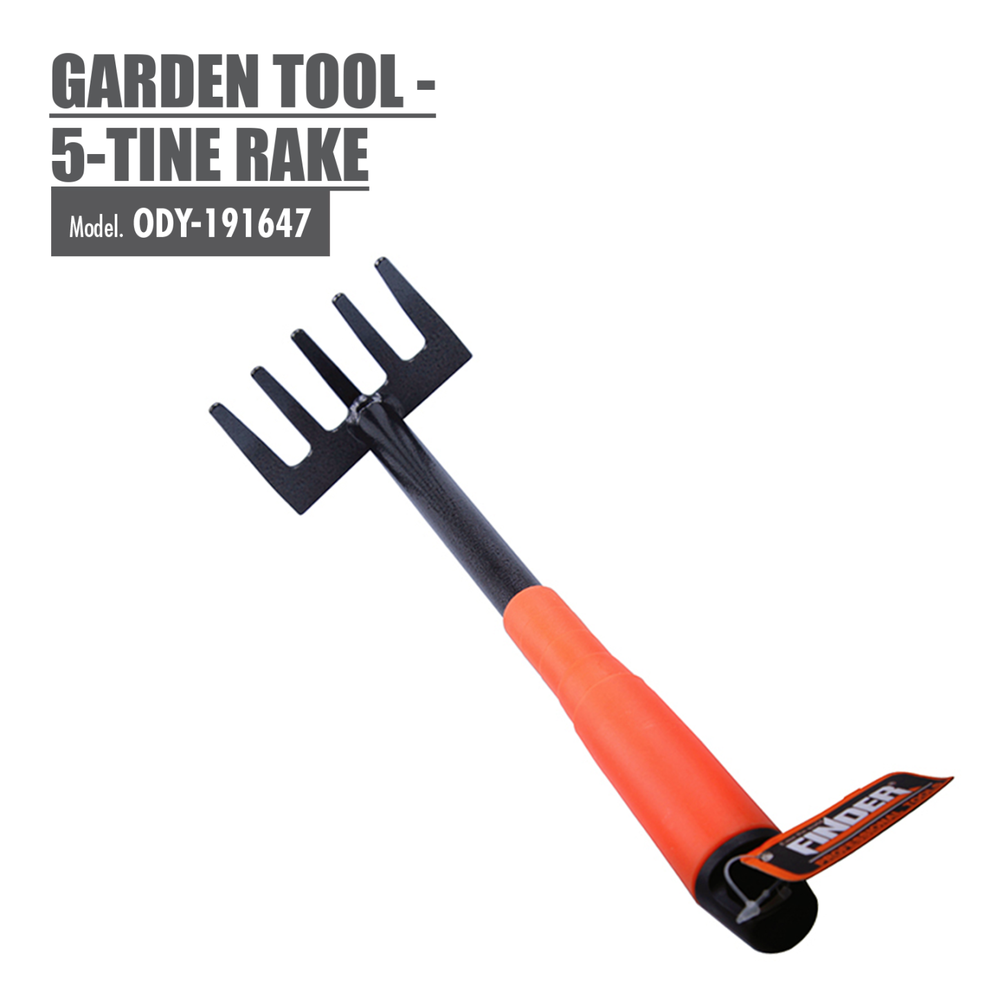 HOUZE - FINDER - Garden Tool - 5-Tine Rake