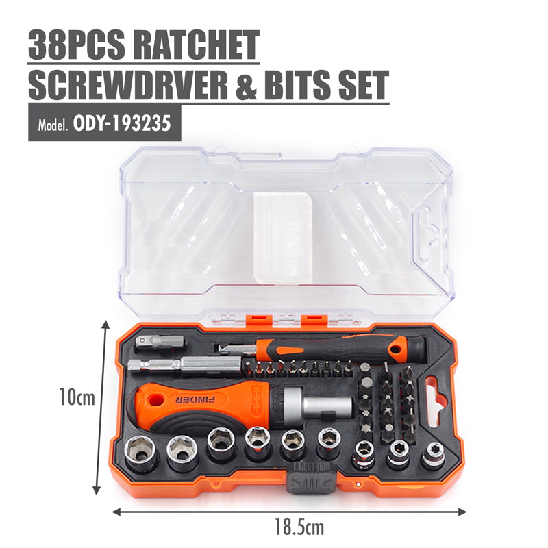 FINDER - 38pcs Ratchet Screwdriver & Bits Set - HOUZE - The Homeware Superstore