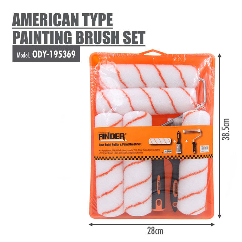 FINDER - American Type Painting Brush Set (Pack of 8)