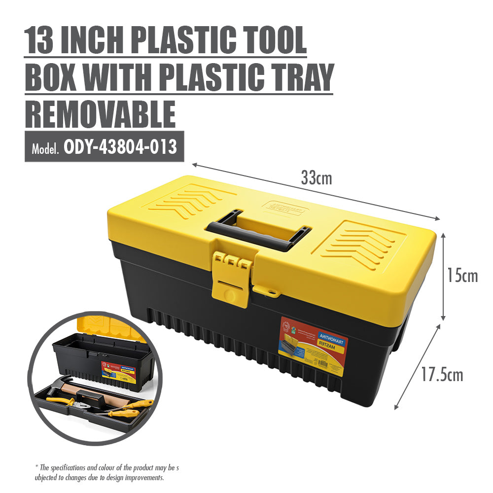13 Inch Plastic Tool Box with Plastic Tray Removable - HOUZE - The Homeware Superstore