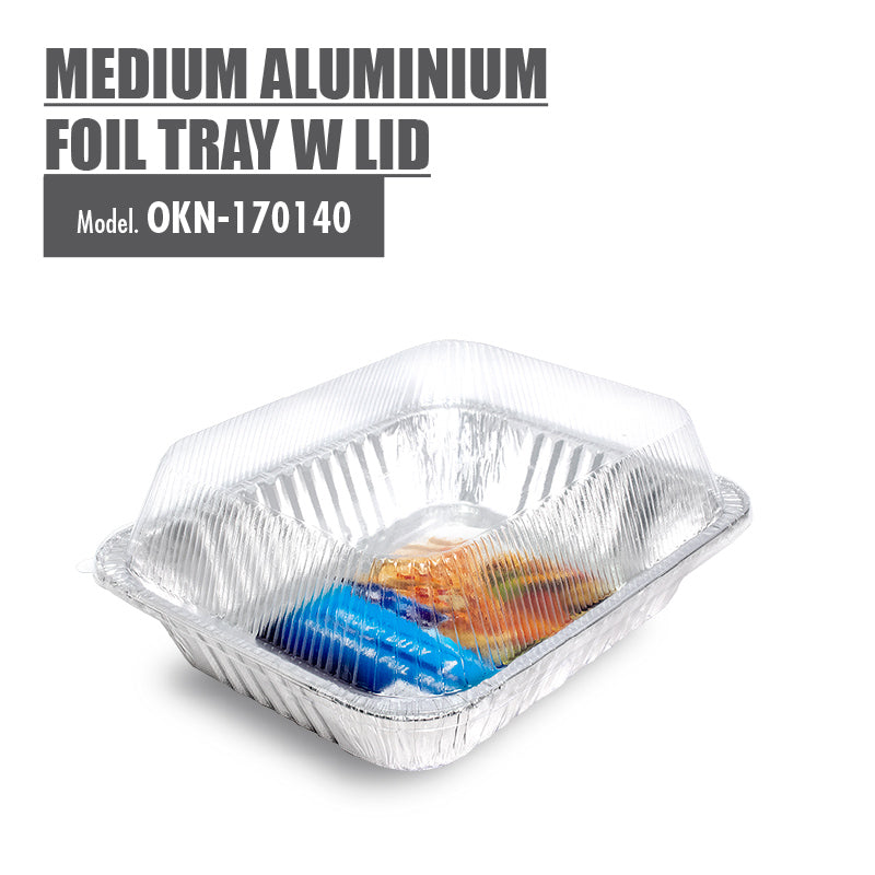 HOUZE - Medium Aluminium Foil Tray with Lid - 322x266x63mm