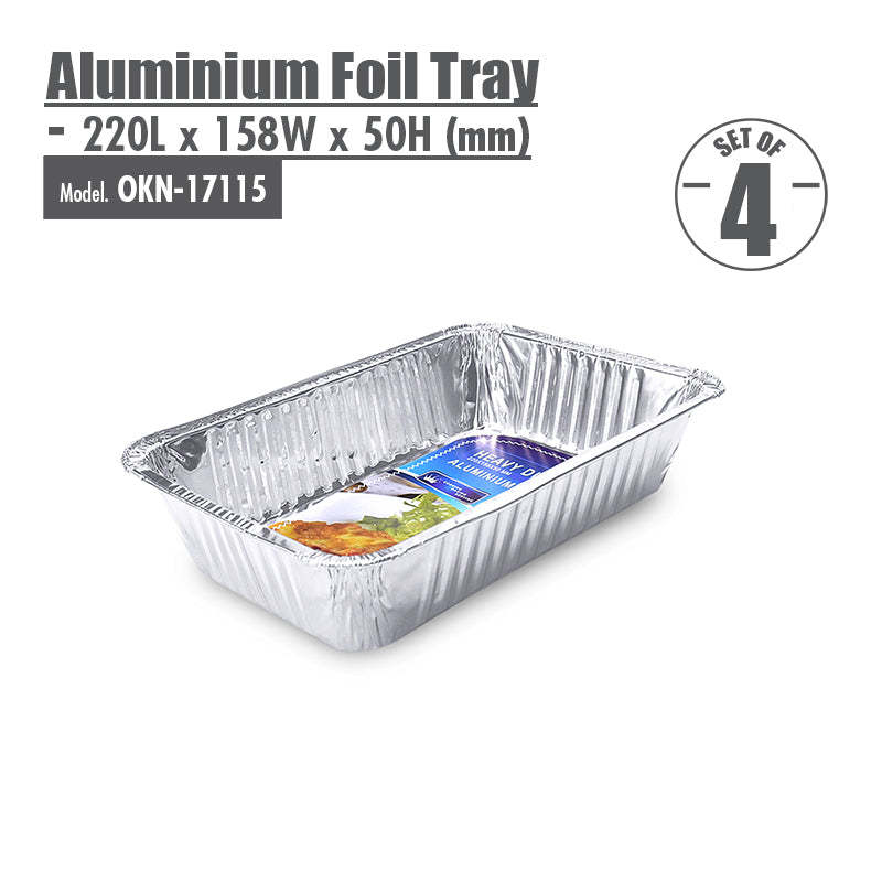 HOUZE - Aluminium Foil Tray (Set of 4) - 220x158x50mm