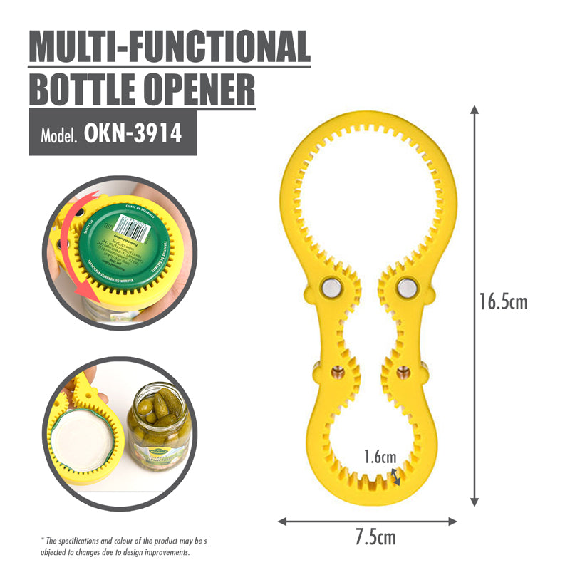 Multi-functional Bottle Opener (Yellow) - HOUZE - The Homeware Superstore