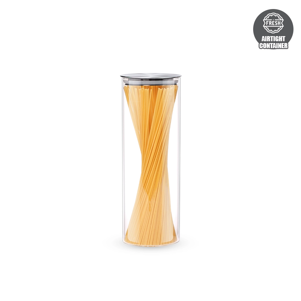 1500ml Glass Storage Jar with Stainless Steel Sealed Lid (Dia: 9.5cm)