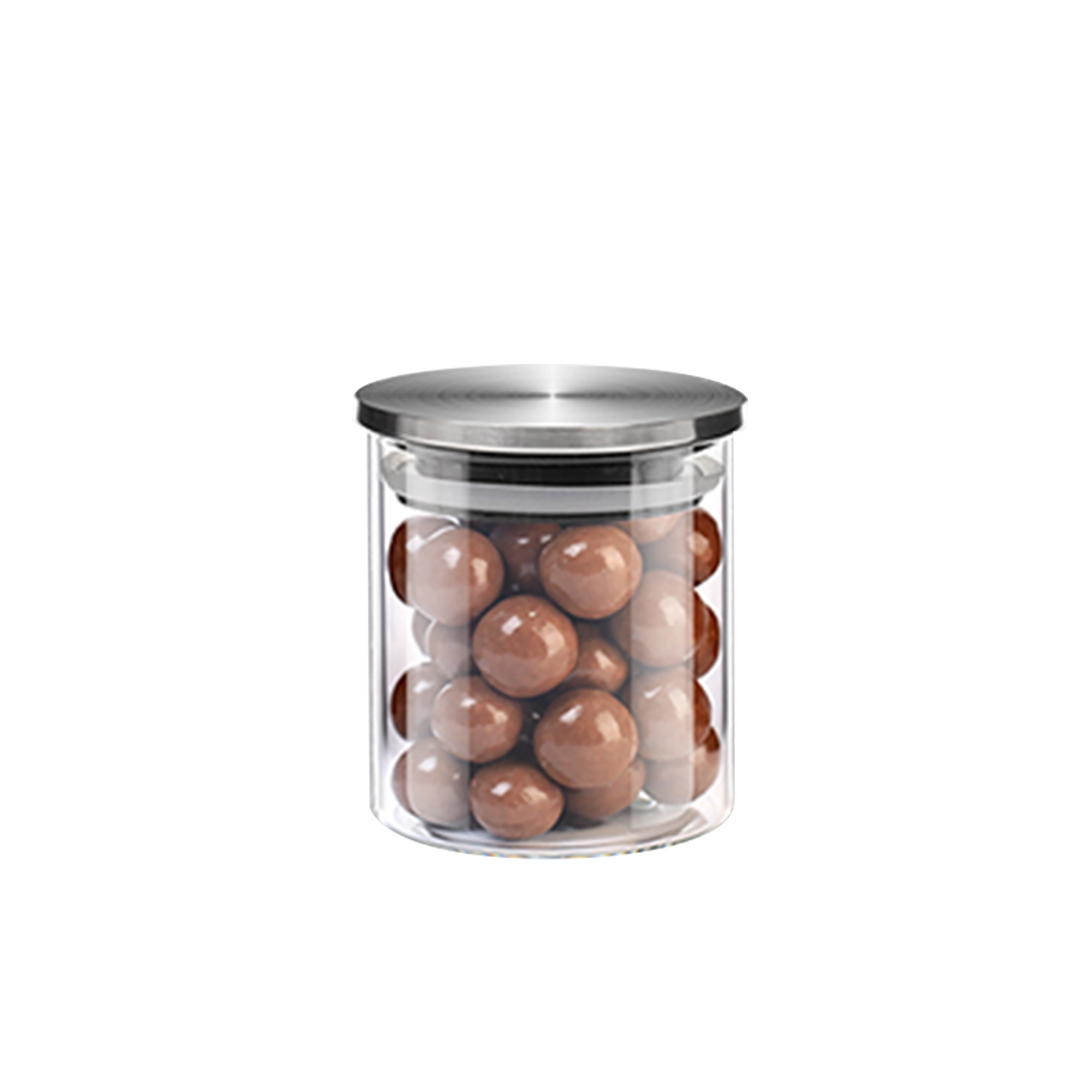 180ml Glass Storage Jar with Stainless Steel Sealed Lid (Dia: 6.5cm)