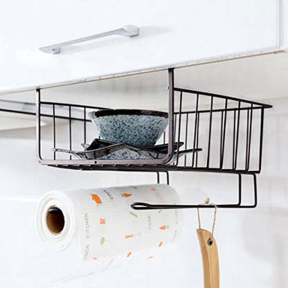 HOUZE - Overhead Shelf Hanging Basket - Coffee (Dim: 28x26x20cm)