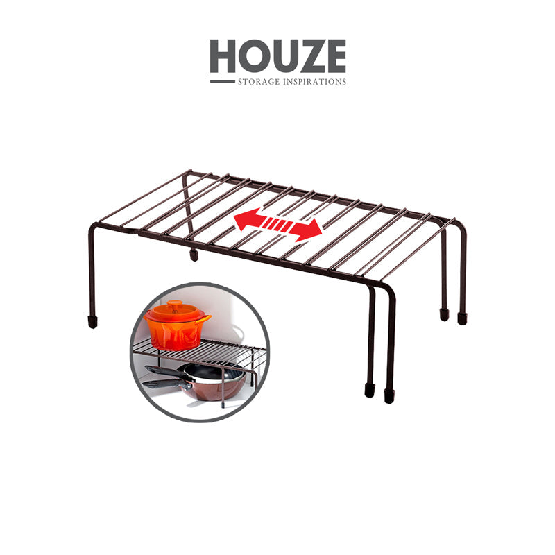 HOUZE - Extendable Kitchen Rack Organiser (Coffee)