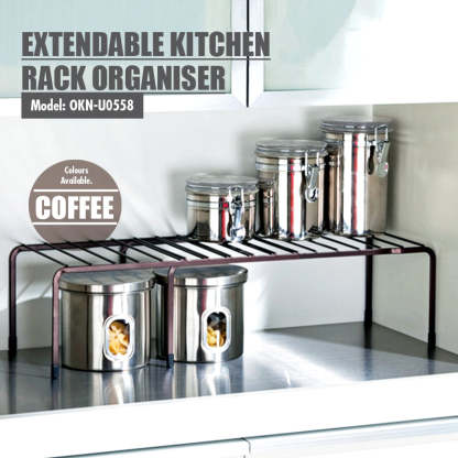 Extendable Kitchen Rack Organiser (Coffee)